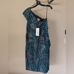 Theia Violetta Fitted Cocktail Dress Deep Sea size 14 NWT wedding guest dress